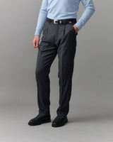 David Trouser - Single pleat Charcoal wool