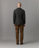 Black Brown Wool Cashmere Silk Linen Jacket