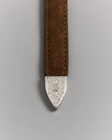 The Harness Tapered Western Belt - Brown Suede