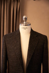 Black Brown Wool Cashmere Silk Linen Jacket
