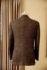 Black Brown Wool Cashmere Silk Linen Jacket