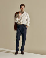 Double Pleated Trouser - Wool Denim