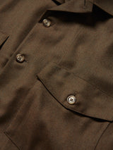 Olive Worsted Over-shirt