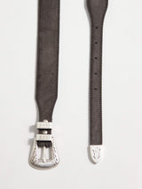 Bark Brown Suede Western Belt