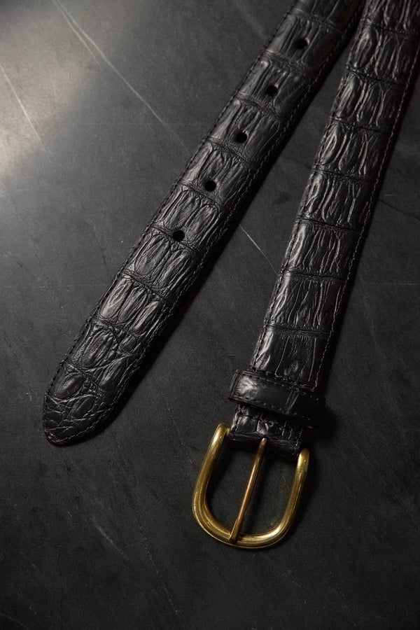 Black Genuine Croc-leather Belt