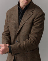 Brown Check with Maroon Windowpane Wool Cashmere Jacket