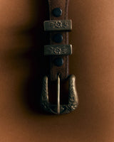 The Harness Tapered Western Belt - Brown Suede