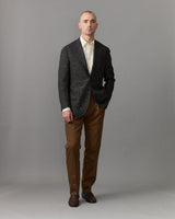Black Brown Wool Cashmere Silk Linen Jacket