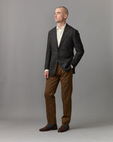 Black Brown Wool Cashmere Silk Linen Jacket