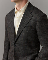 Black Brown Wool Cashmere Silk Linen Jacket