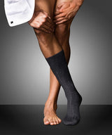 No.2 Over the Calf Cashmere Socks - Anthracite