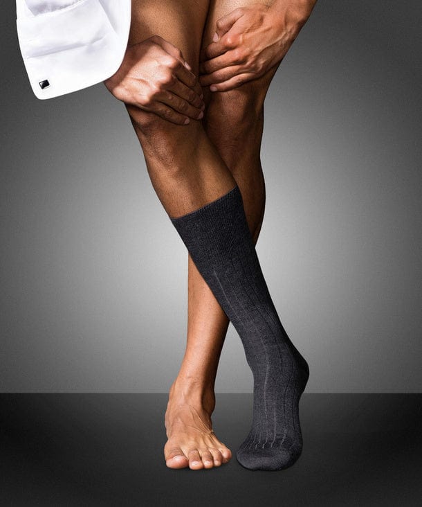 No.2 Over the Calf Cashmere Socks - Anthracite