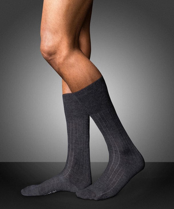 No.2 Over the Calf Cashmere Socks - Anthracite