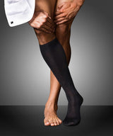 No.6 Wool/Silk Over the Calf Socks - Black