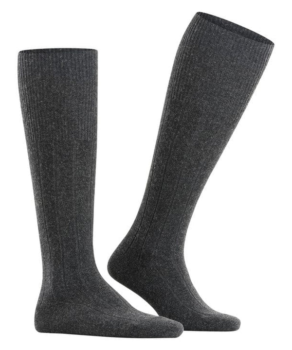 Lhasa Wool/Cashmere Over the Calf Socks - Light Grey Melange