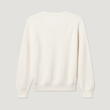 Raglan English Rib Fisherman Sweater - White