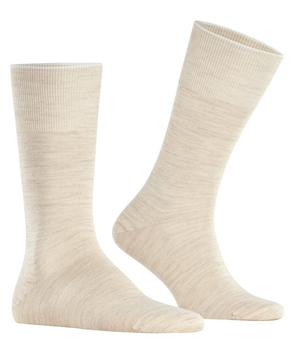 Airport Wool/Cotton Mid Calf Socks - Beige Melange