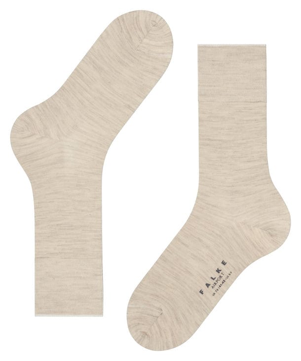 Airport Wool/Cotton Mid Calf Socks - Beige Melange