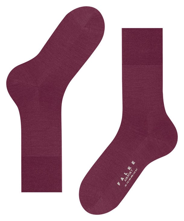 Airport Wool/Cotton Mid Calf Socks - Red Plum