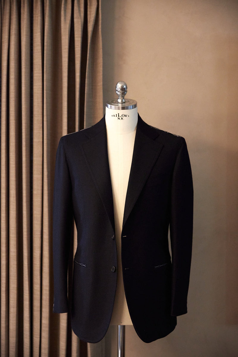 Navy Brushed Wool Jacket