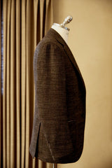 Black Brown Wool Cashmere Silk Linen Jacket