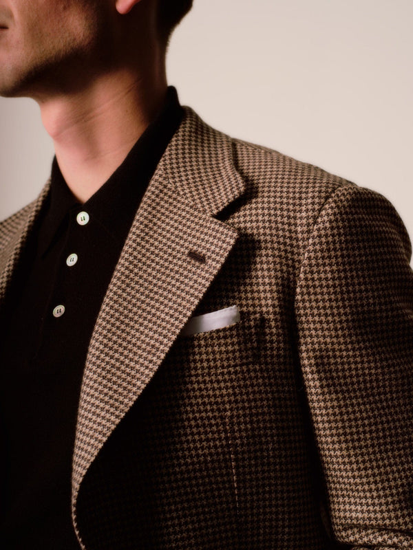 Brown and Cream Houndstooth Jacket