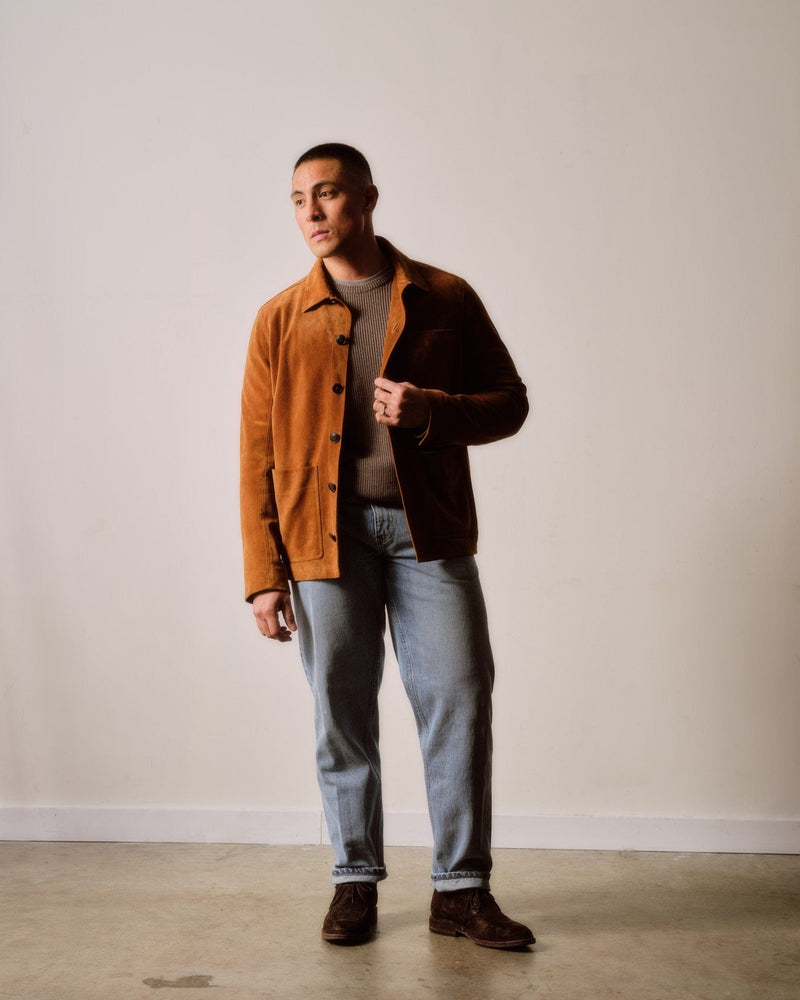 Whiskey Calf Suede Chore Coat