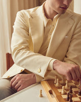 Ecru Wool Hopsack 'Lee' Jacket