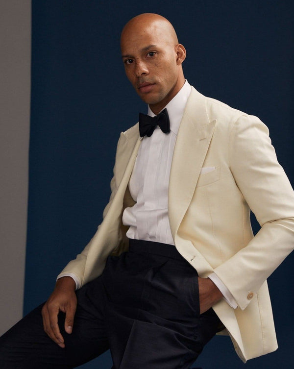 Cream Hopsack Wool "Grant" Jacket