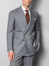 Mid Grey Pinstripe 'Charles' Double Breasted Suit