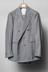 Mid Grey Pinstripe 'Charles' Double Breasted Suit