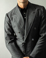 Charcoal Check Wool & Silk DB Suit
