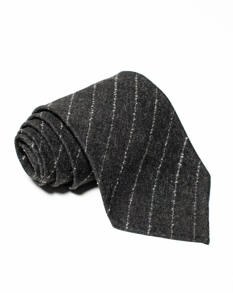 Charcoal Flannel Bouclé Stripe Tie