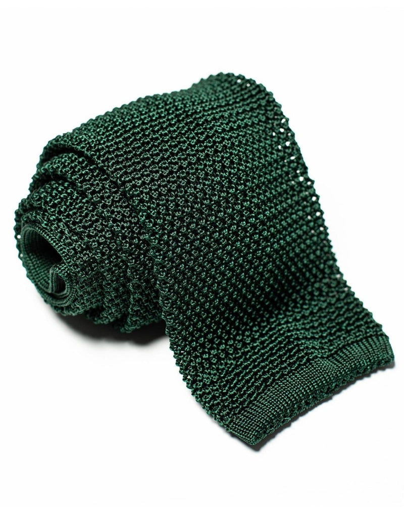 Silk Knit Tie - Green