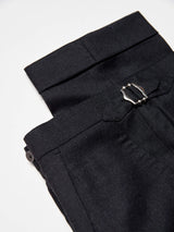 Charcoal Brushed Wool Single Pleat 'David' Trouser (Made to Order)