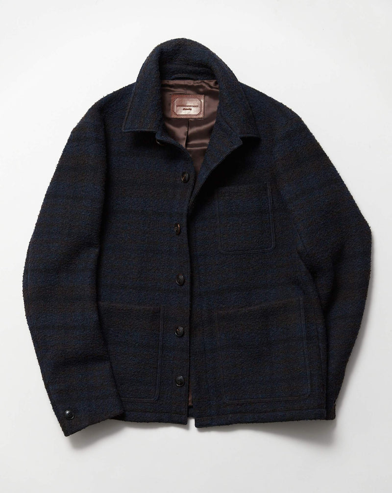 Check Bouclé Wool Chore Coat