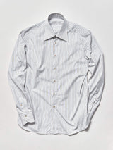 White/Blue/Brown Multi-stripe Dress Shirt (Made to Order)