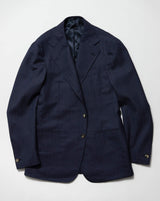 Navy Herringbone Wool 'Henry' Jacket