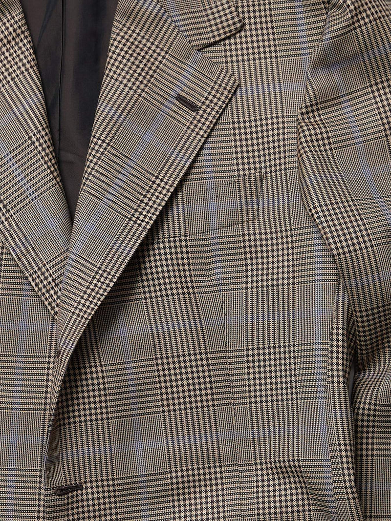 Brown & Blue Wool Glen Check 'Lee' Jacket
