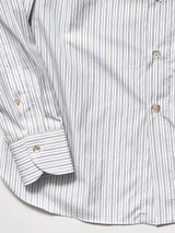 White/Blue/Brown Multi-stripe Dress Shirt (Made to Order)