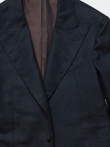 Midnight Hopsack Cashmere 'Grant' Jacket (Made to Order)