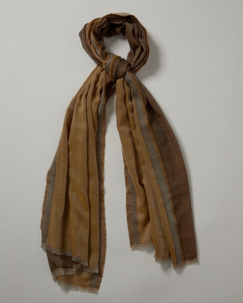 Gold & Brown Cashmere Scarf