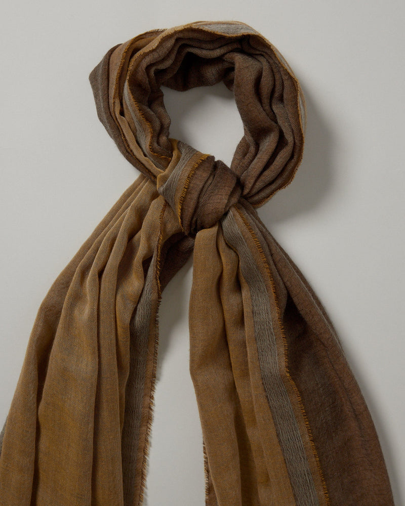 Gold & Brown Cashmere Scarf