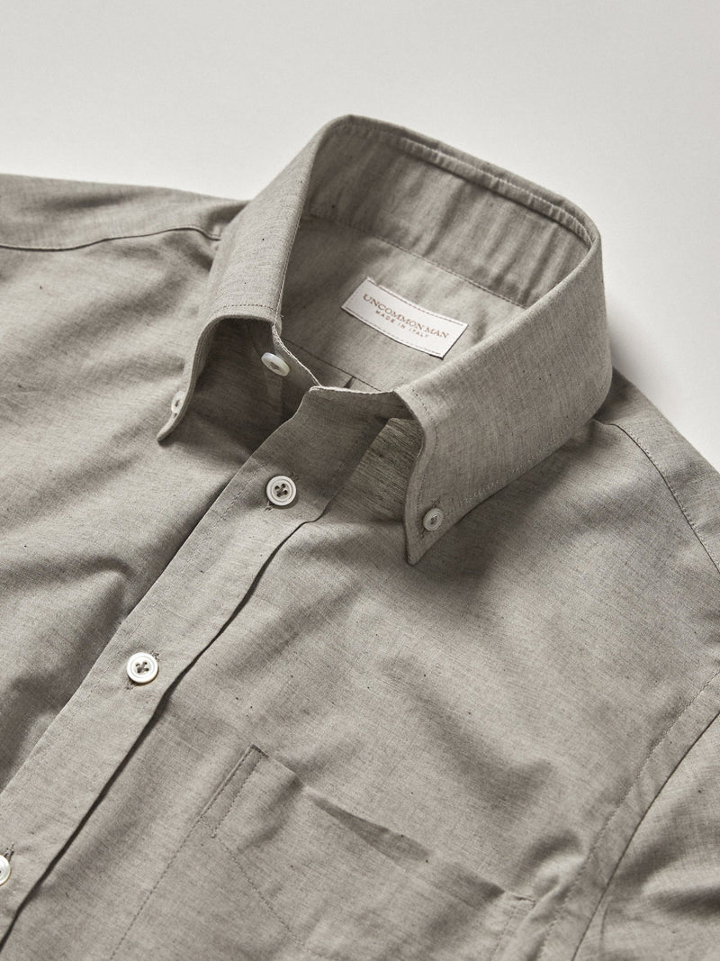 Button-down Collar Shirt - Grey
