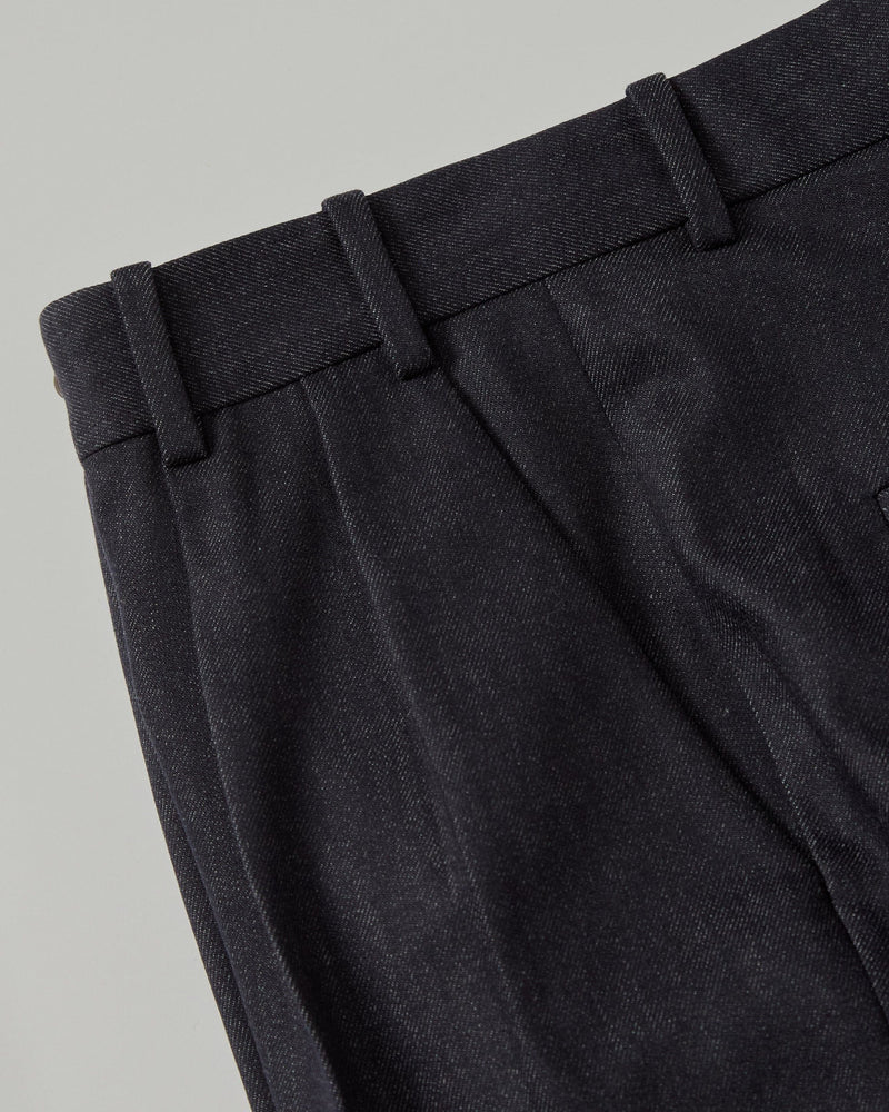Double Pleated Trouser - Wool Denim