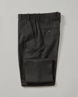 Cashmere Double Pleated Trouser - Charcoal