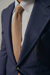 Navy Herringbone Wool 'Henry' Jacket