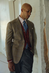 Brown & Blue Wool Glen Check 'Lee' Jacket