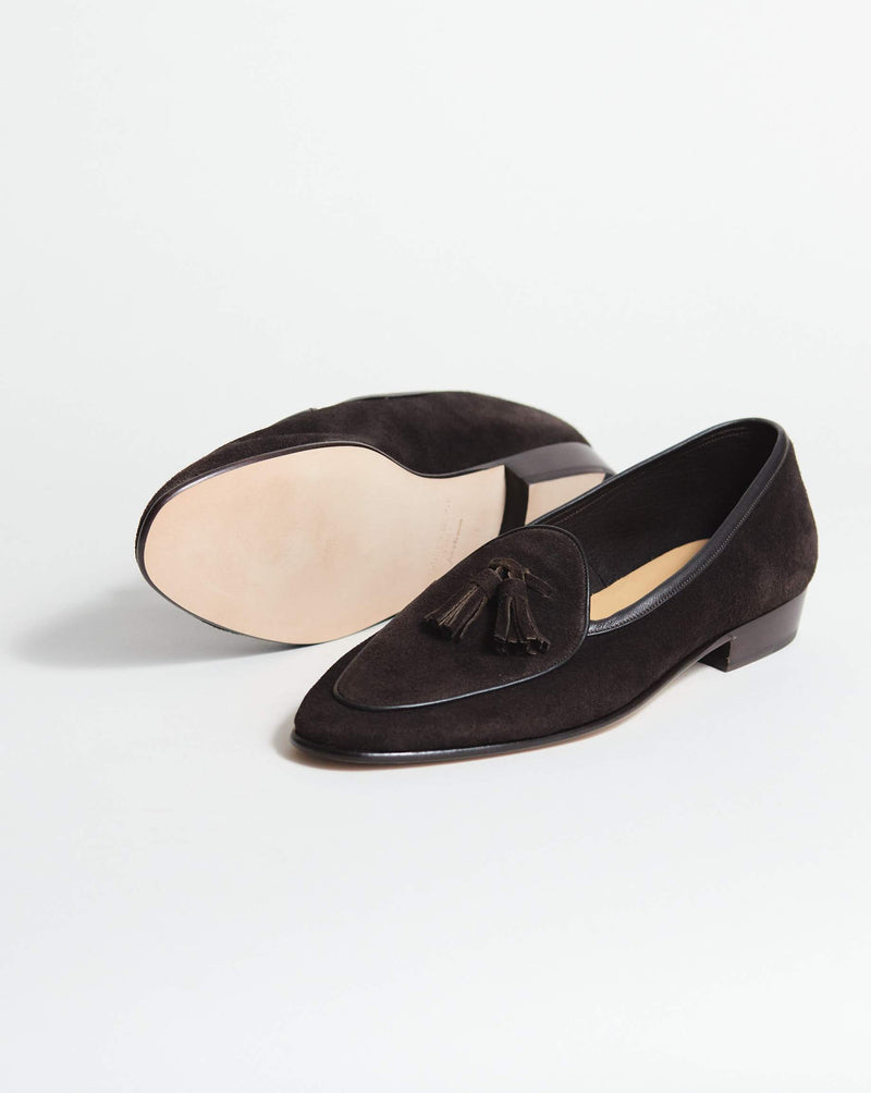 Sagan Classic Tassel Loafer - Chocolate Suede