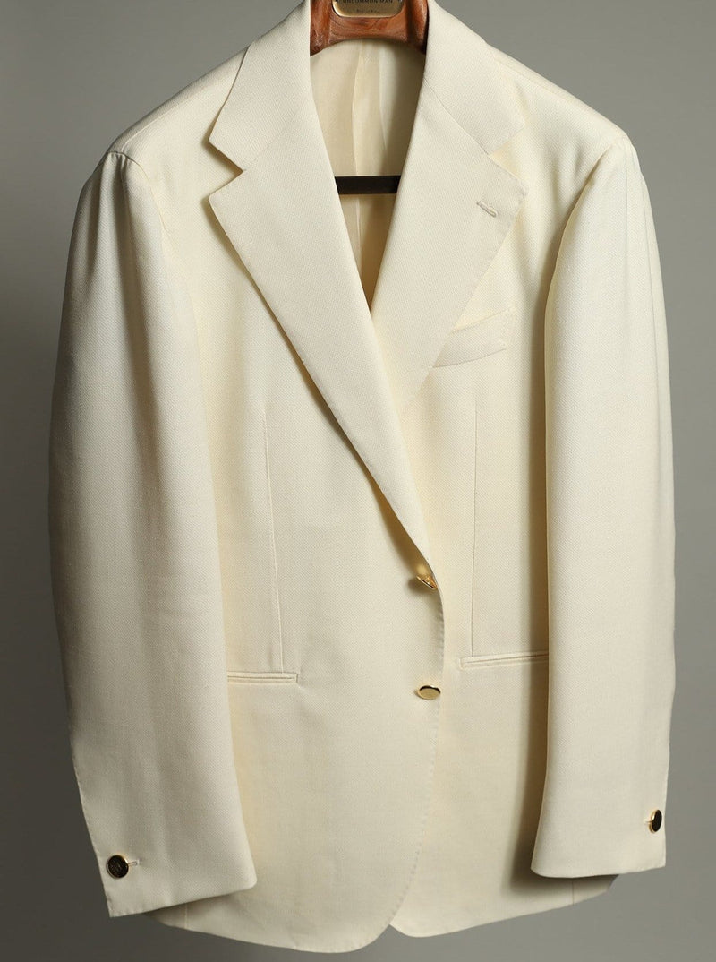 Ecru Wool Hopsack 'Lee' Jacket